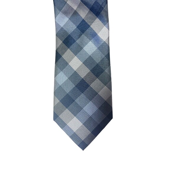 Ryan Seacrest Distinction Weho Blue Plaid 3" Tie 100% Silk Modern Business - Picture 2 of 5